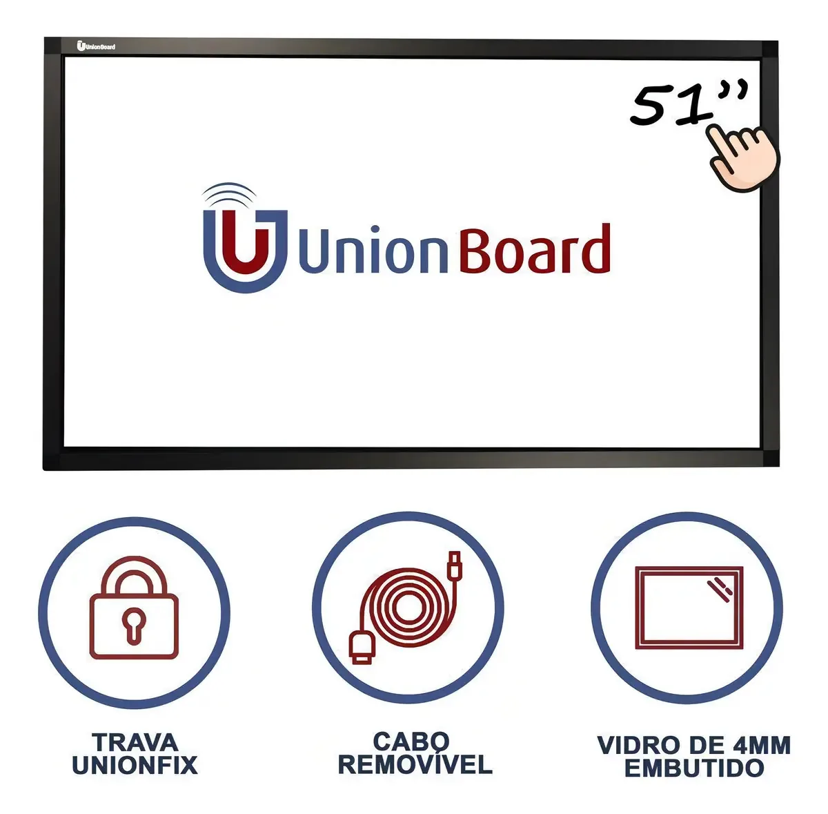 Moldura/lousa Interativa Touchscreen Unionboard 51