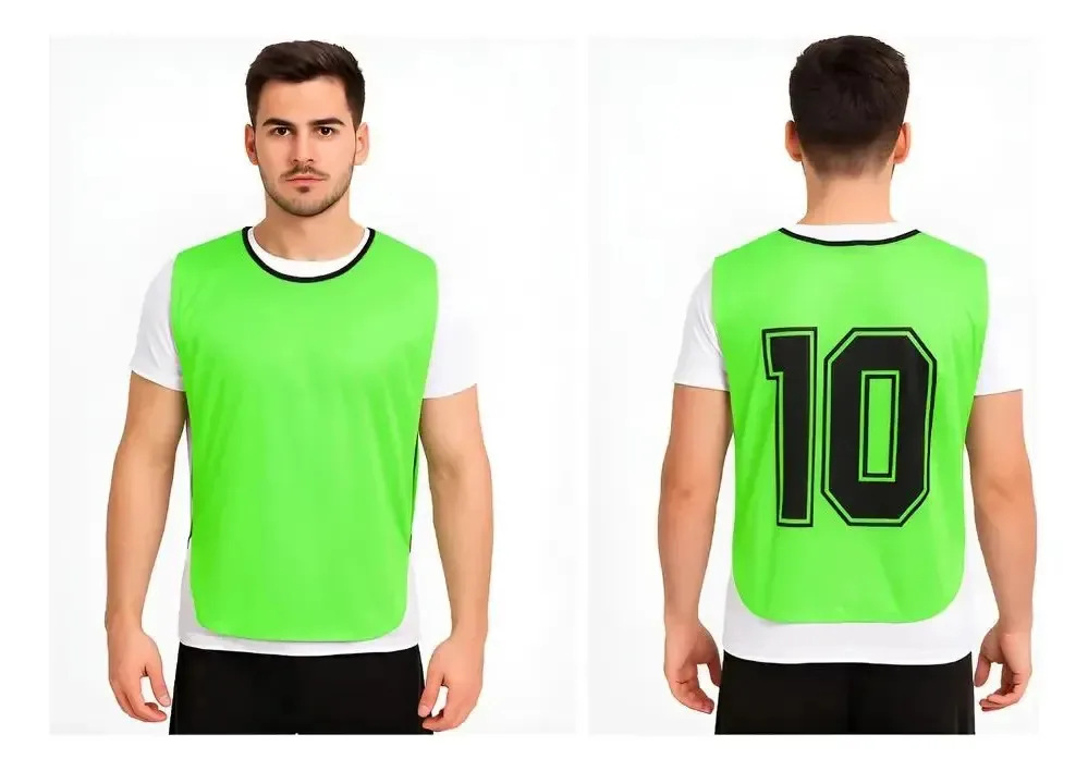 Kit 10 Coletes Futebol Numerados: Treino E Jogo To - Verde G