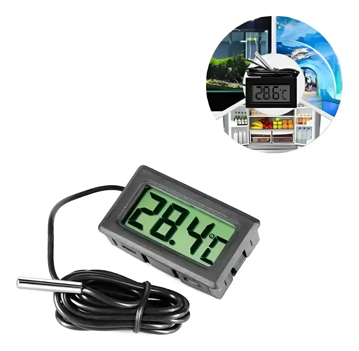 2x Medidor De Temperatura Digital Com Sensor Externo Termome