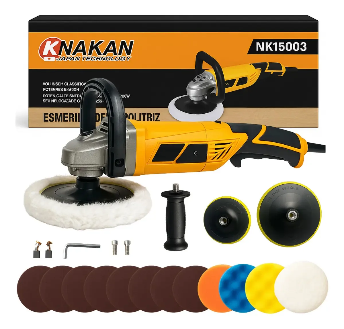 Polidor Grande 1480w Politriz Elétrica Automotiva 3500rpm Amarelo