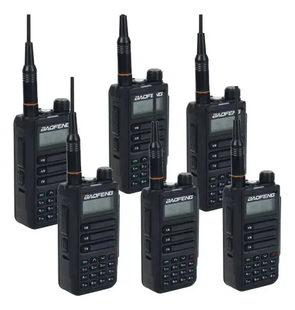 Kit 6 Comunicadores Radio Triband Vhf/uhf Uv-16 Baofeng Top