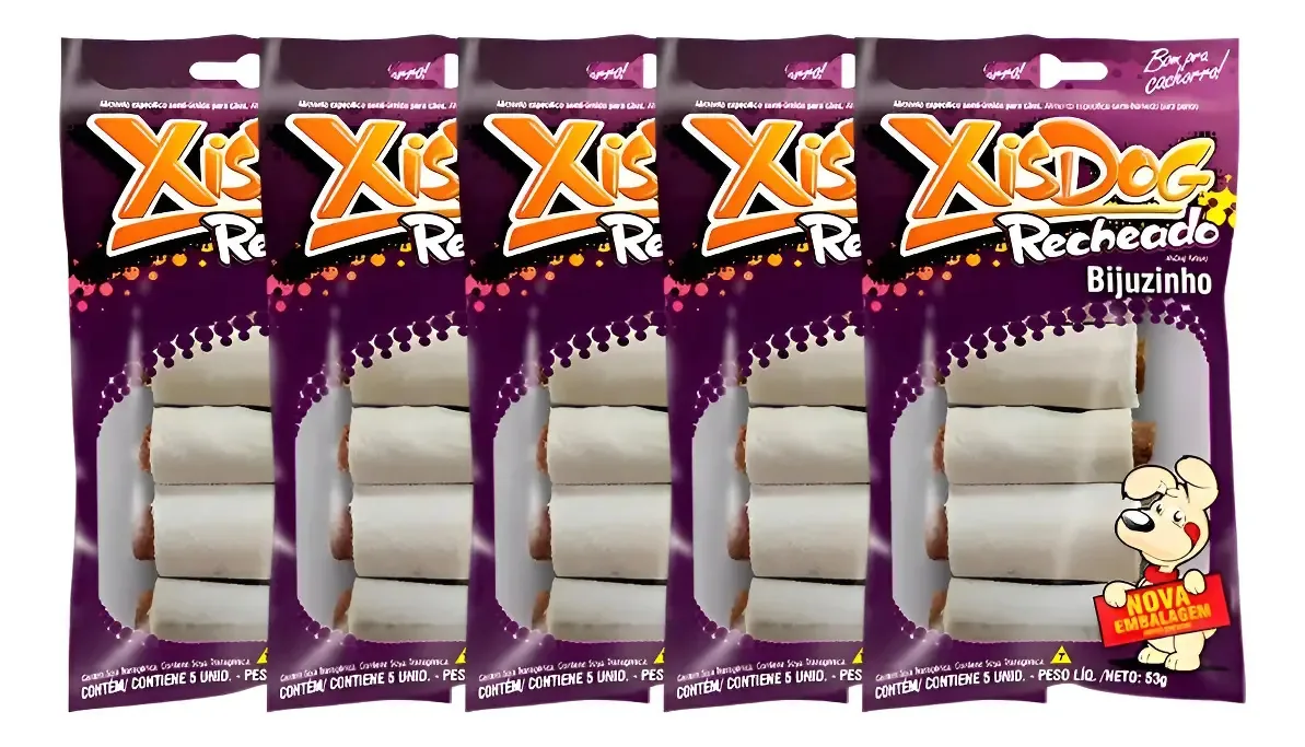 Petisco Xisdog Bijuzinho 53g - Kit 5un
