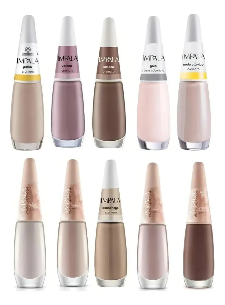Kit 10 Esmaltes Impala Nude Cruelty-Free Secado Rápido