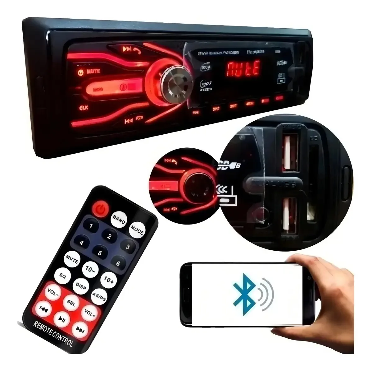 Som Automotivo Mp3 Bluetooth Fisrt Option 5566se 7 Cores
