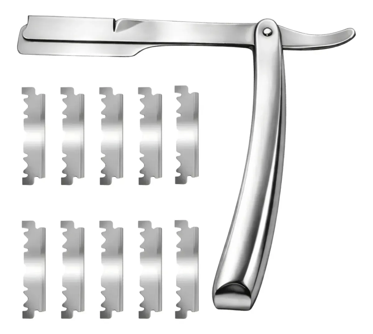 Kit Navalha Super Leve Profissional + 10 Lâminas Platinum Inox