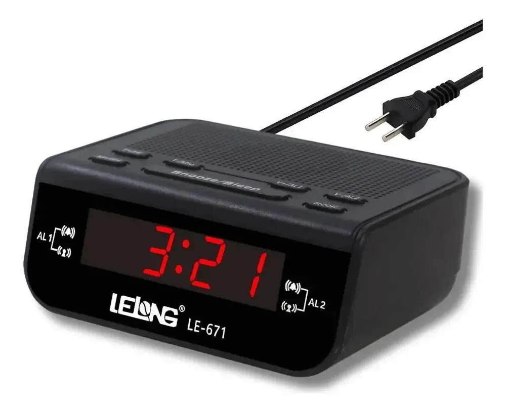 2x Rádio Relógio Digital Despertador Rádio Am Fm Alarme Bivo