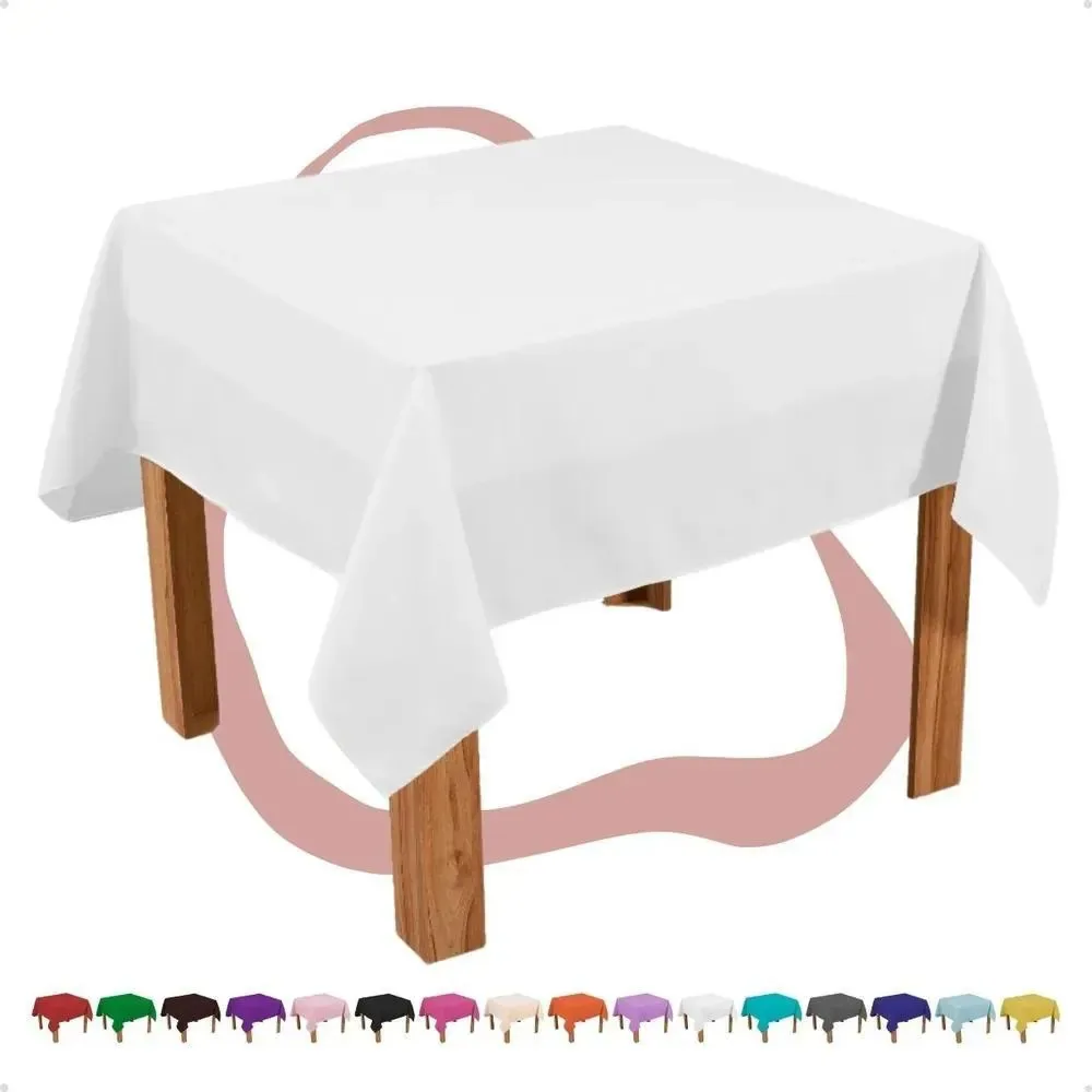 5 Toalhas Quadradas Oxford 1,50x1,50 Para Festas E - Branco