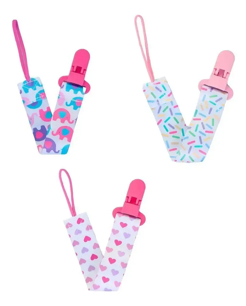 Kit 3 Prendedores De Chupeta Pietra Baby Bebê Menino Menina