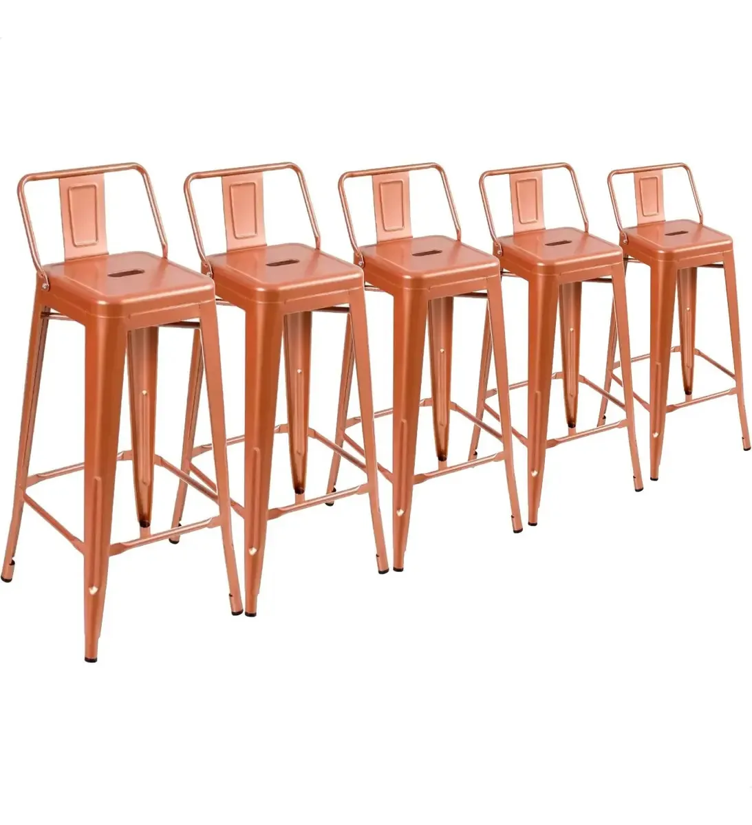 5 Unid Banqueta Alta Tolix 76cm Industrial Resistente Master Acabamento da estrutura Pintura eletrostática Cor Cobre