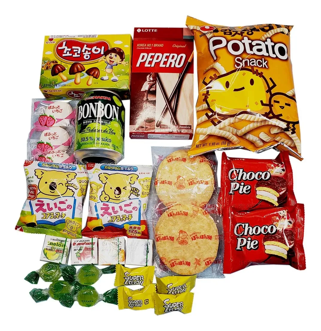 Kit Doces E Salgados Importados Japonês Coreano - Tamanho M