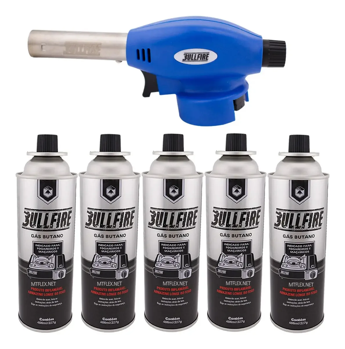 Maçarico Culinário Volcano M5 Bullfire Preto Com Chama Ajustável