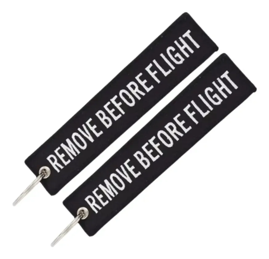 2x Chaveiro Remove Before Flight Frente Aviação Preto