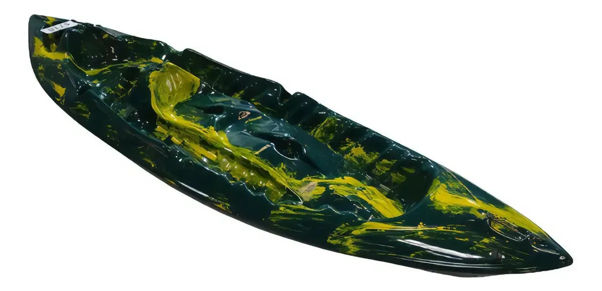 Caiaque P3 Camuflado Com Remo Pesca E Lazer + 2 Remos Cor Vermelho-amarelo