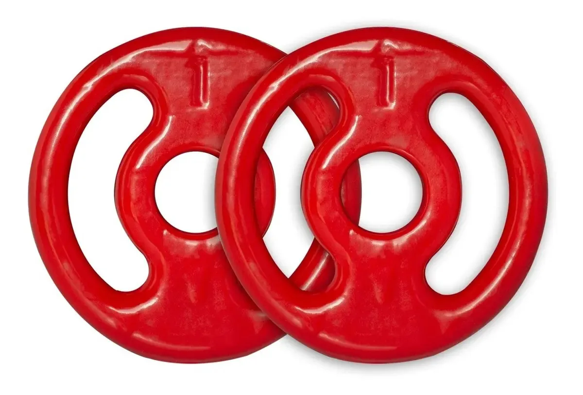 Anilhas Emborrachadas 4x1kg P/barras E Halteres Megagym Cor Vermelho