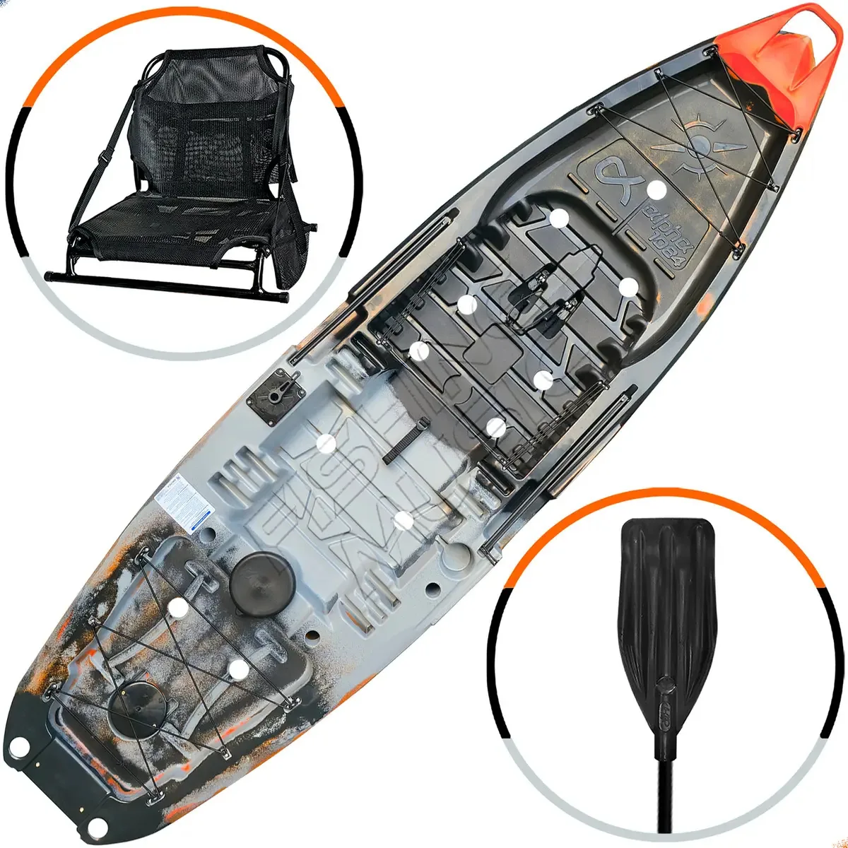 Caiaque Alpha 1084 Personalizado + Cadeira E Remo Cor Tropical Orange