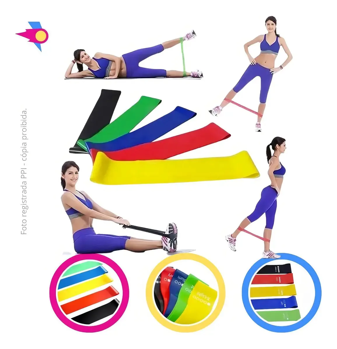 Kit Com 05 Faixas De Tensão Mini Bands