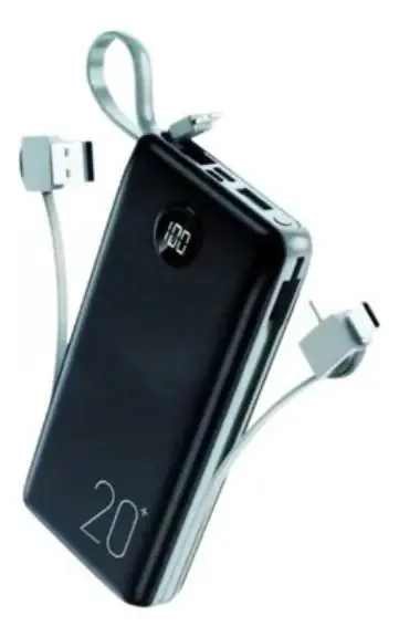 Carregador Portátil A'Gold BTE-02 Power Bank 20.000mAh Alta Velocidade Preto/Cinza