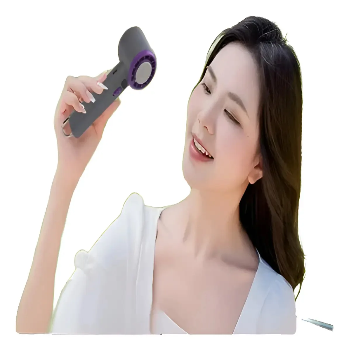 Mini Ventilador Skincare Gelo Refrigeração Portátil Roxo