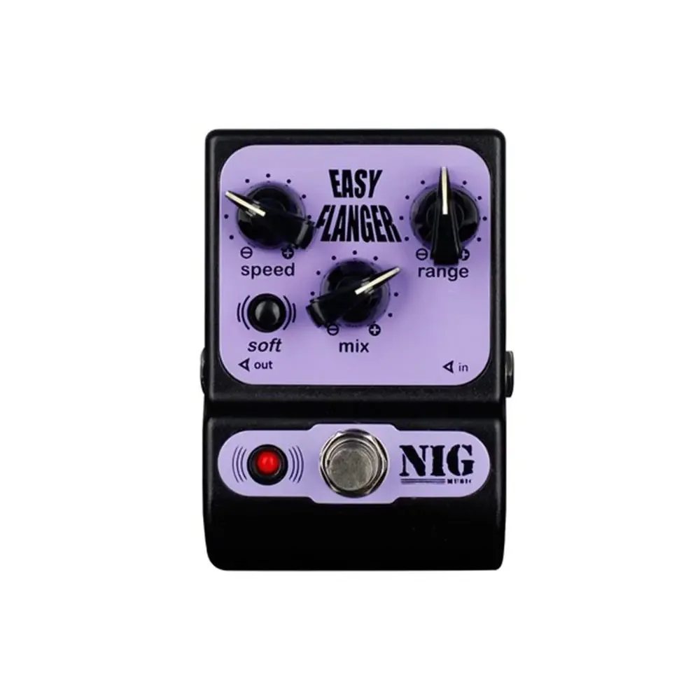 Pedal Flanger Analógico Easy PFL Para Guitarra Elétrica NIG