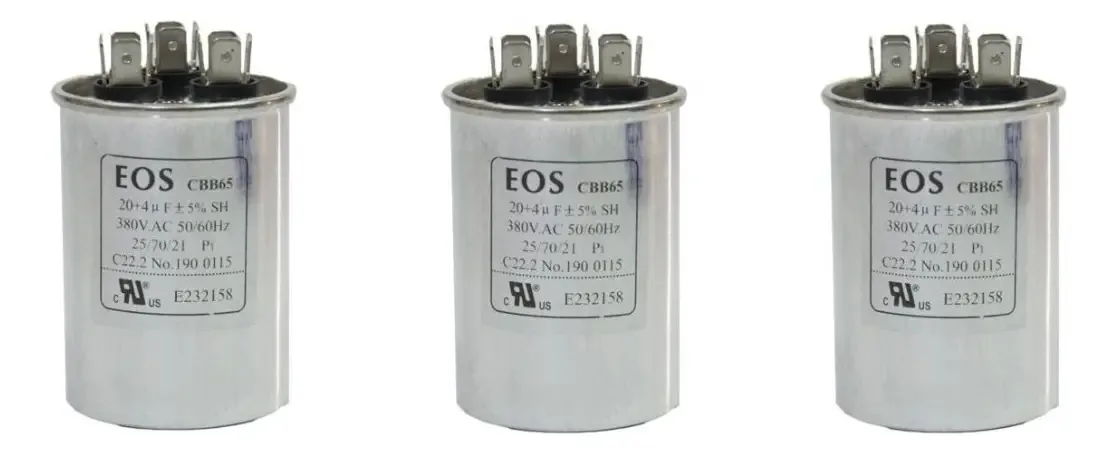 03 Capacitores Duplo 20 + 4uf 380v Ar Condicionado
