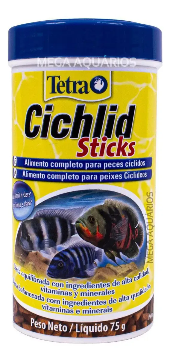 Ração Peixes Ciclídeos Americanos Tetra Cichlid Sticks 75g