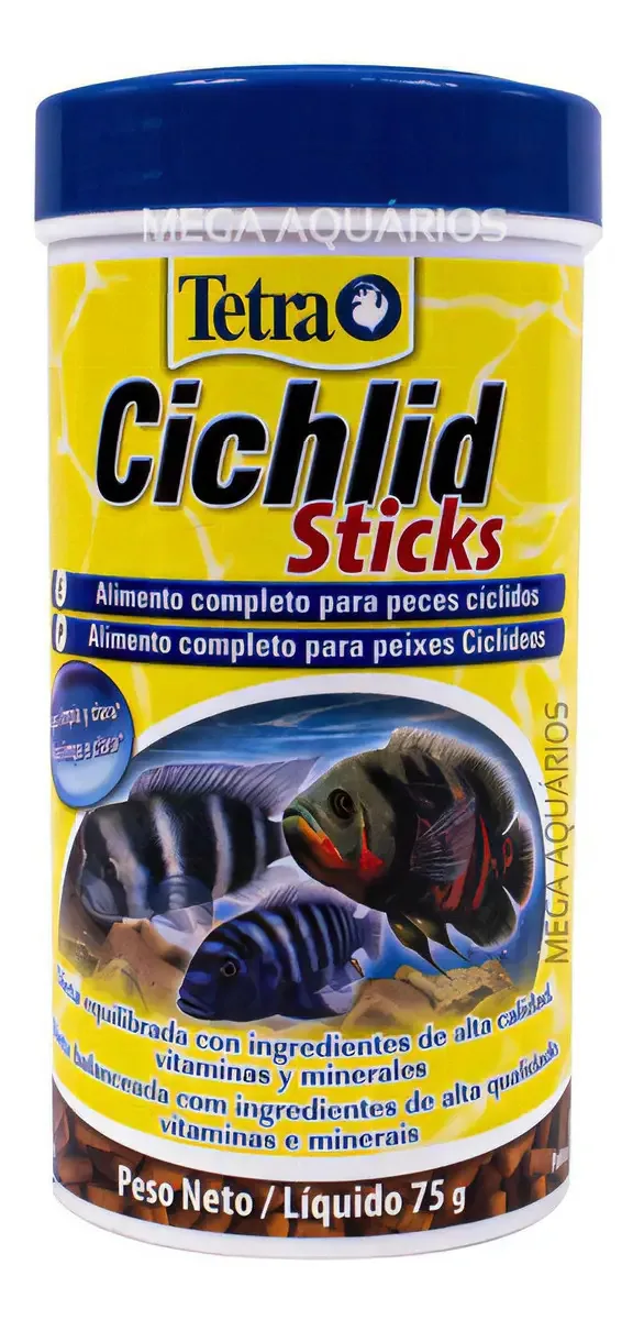 Ração Peixes Ciclídeos Africanos Tetra Cichlid Sticks 75g
