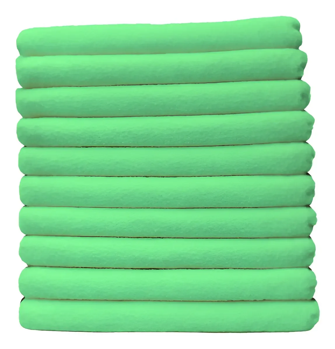 6 Panos De Microfibra Automotivo 350gsm 60x40 Power Clean Verde-limão