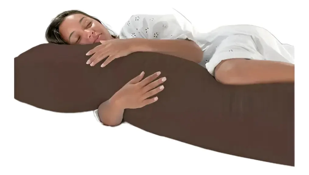 Travesseiro Corpo 100% Silicone E Fronha Xuxão Cores Luxo Cor Tabaco