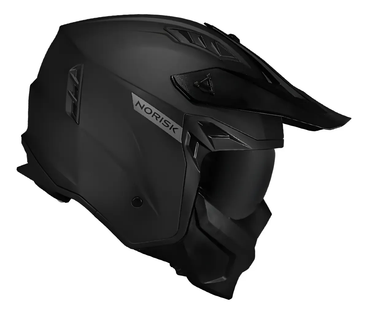 Capacete Multi-Modular Norisk Darth Preto Fosco com Viseiras Fumê e Cristal