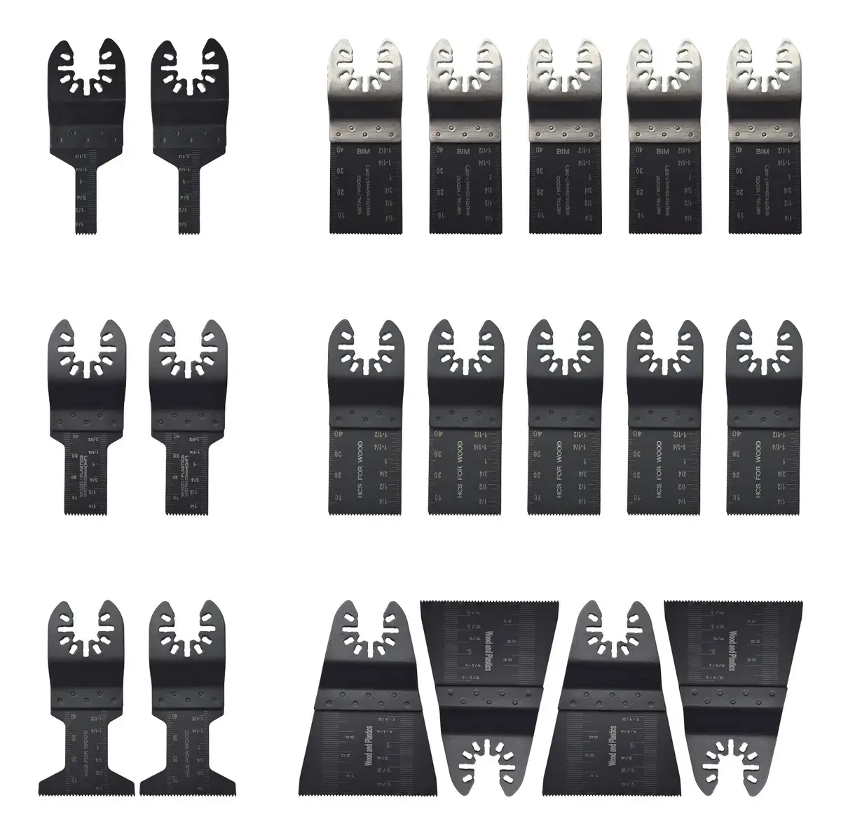 20pç Lâminas Oscilantes Multitool Universal Madeira E Metal