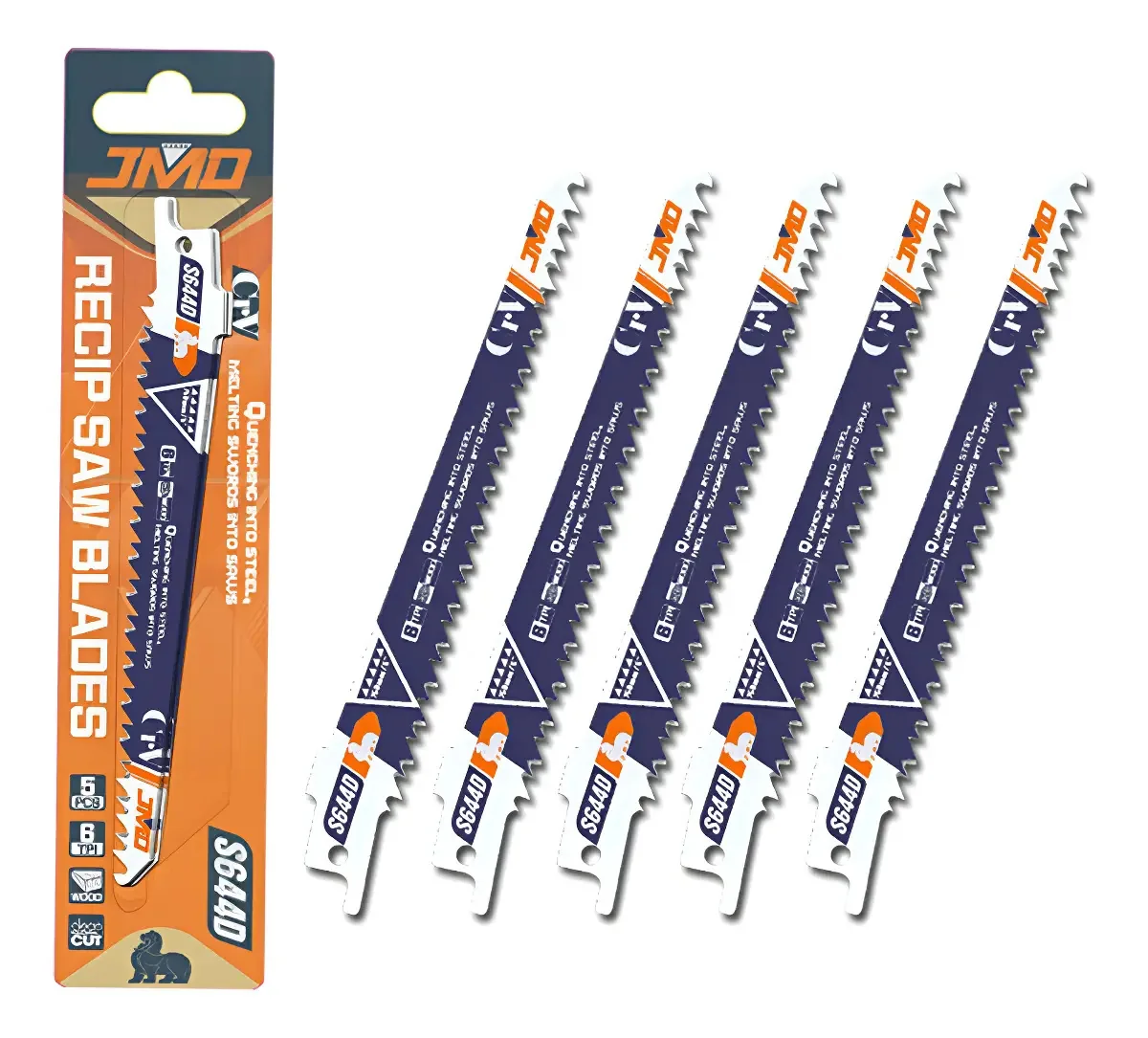 5 Lâminas Sabre S644d 152mm 6t Para Madeira E Pvc