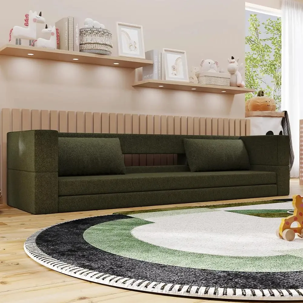 Cama Montessoriana Solteiro Colinho 3 Em 1 Keiko Colchões Verde Militar