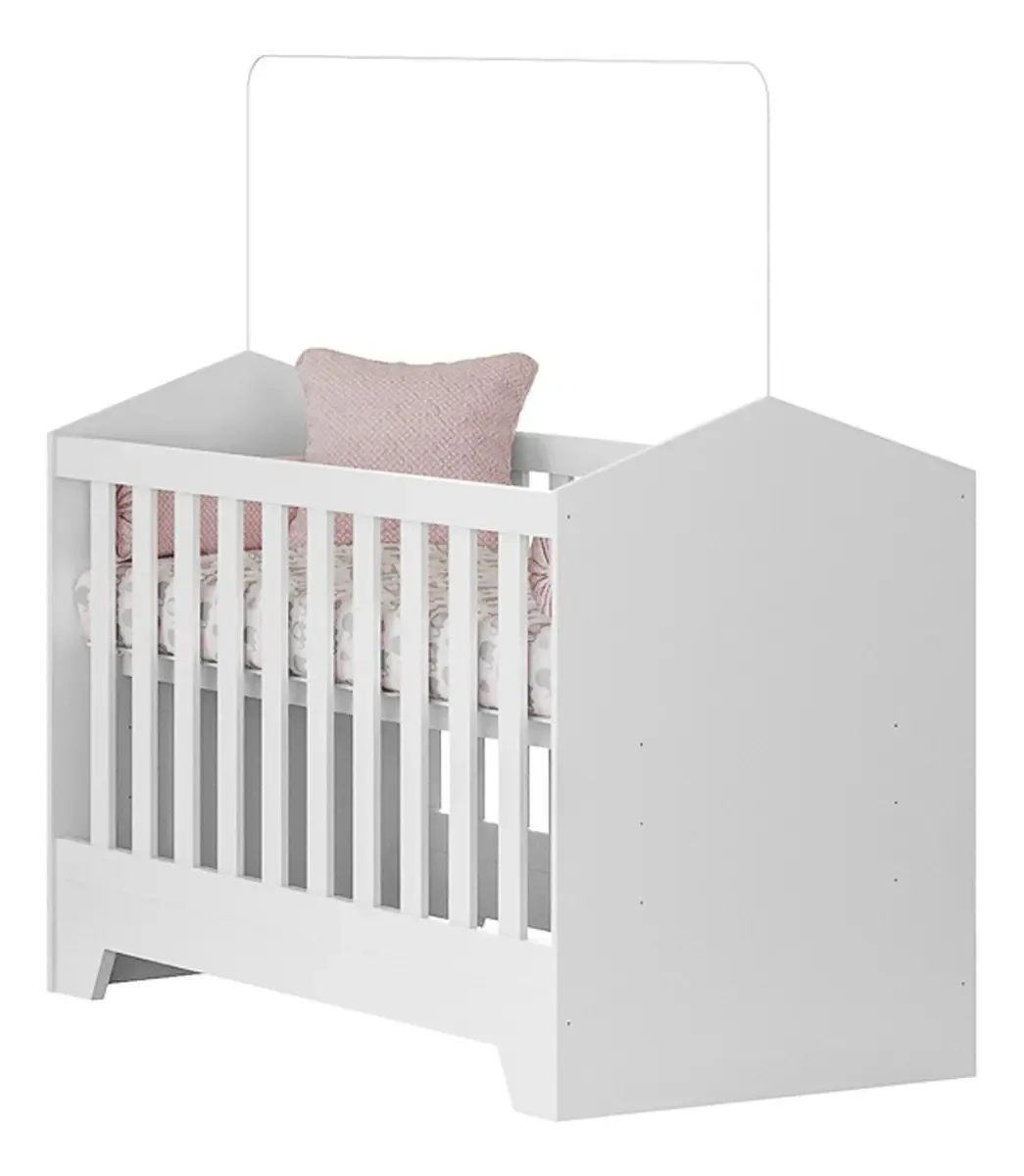 Neloja Berço Kids Multifuncional Americano Estilo Com Grade Simples Mini Duda Para Quarto Do Bebê Para Meninos E Meninas Cor Branco