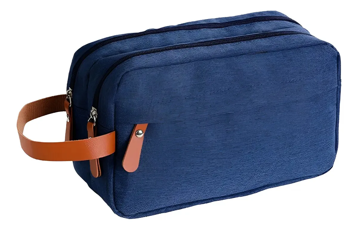 Necessaire Unissex Viagem Trabalho Bolsa Higiene Grande Organizador De Mala Impermeavel Moderno Porta Maquiagem Cosméticos Remedio Dunanda Oficial Cor: Azul