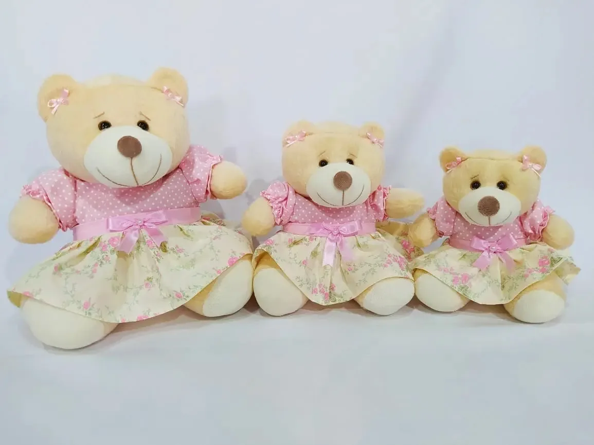 Kit Ursinhas 3 Peças Para Decoração Infantil Festa Menina
