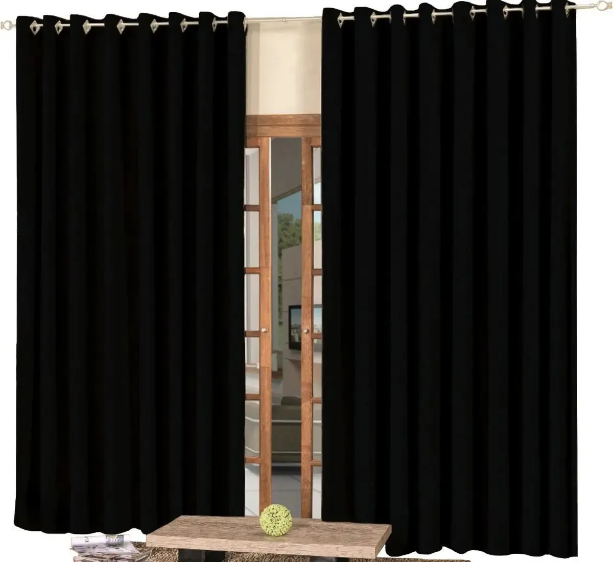 Cortina Blackout Tecido Blecaute 3,00x2,80 Preto