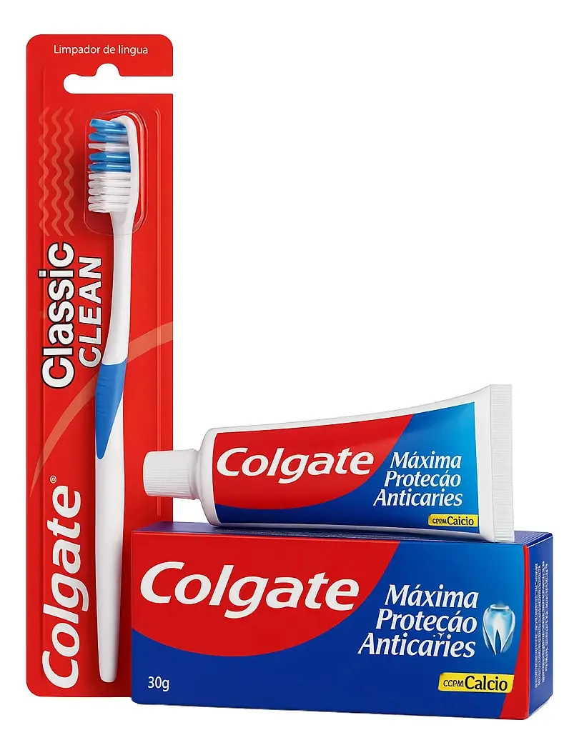 Kit Dental Viagem Colgate Classic Clean E Creme Dental 30g
