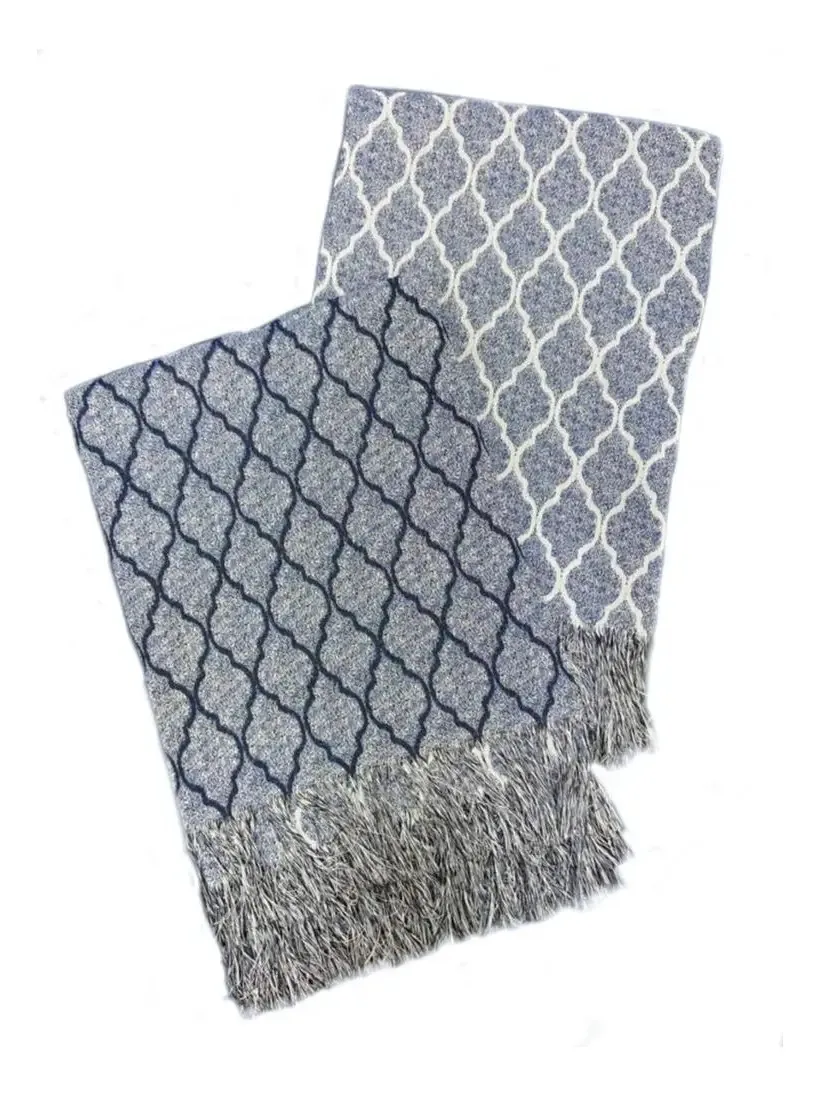 Xale Manta Para Sofá Estilo Azul