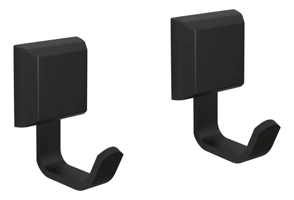 2 Cabide De Banheiros Acessórios Para Banhos Cabideiros Luxo Cor Preto
