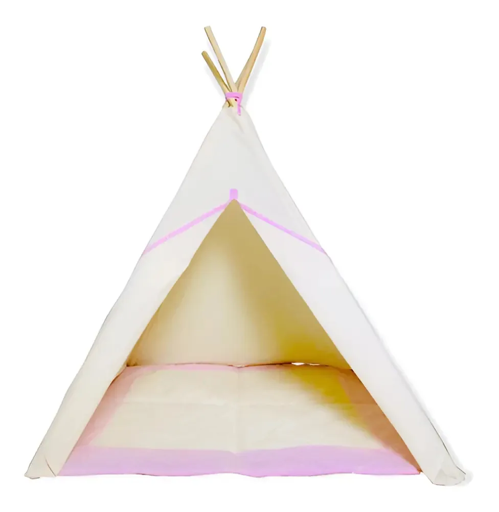 Cabana Infantil+janelas+tapete Acolchoado Rosa 135x110x110cm