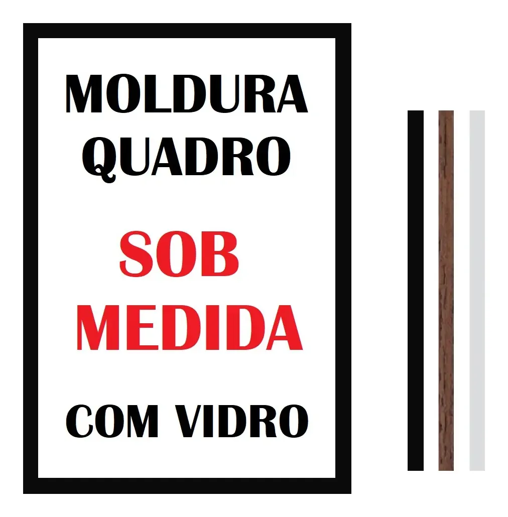 Quadros E Kit Sob Medida Mold Laqu C/vidro Cor Preto