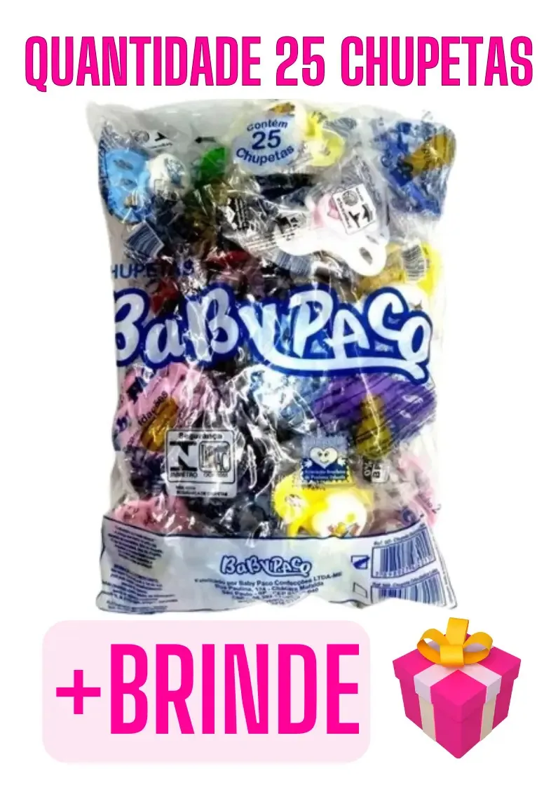 Kit 25 Chupetas Bico Redondo Látex Borracha Antiga Molinha Cor Rosa Bebê(SEM DESENHO)