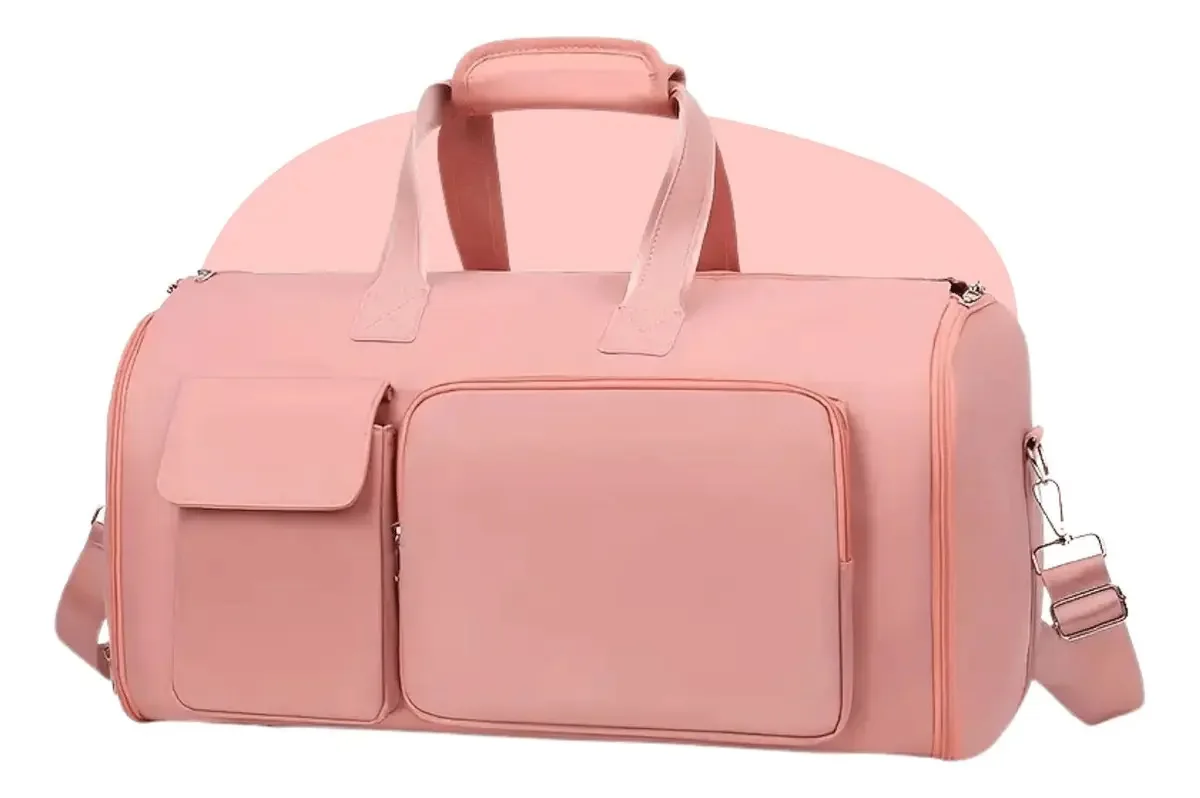 Mala Bolsa De Viagem Dobrável Com Cabideiro Interno Organizador Para Roupas, Ternos E Vestidos Alça Removível, Compartimentos Para Sapatos E Acessórios Pop Imports