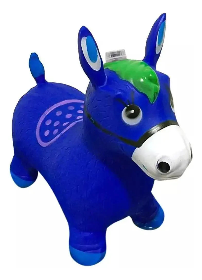Cavalinho Inflável Upa Upa Pula Pula Infantil Com Som Divertido Brinquedo De Montar Estimula Coordenação Motora Crianças Resistente Cor Azul Pop Imports