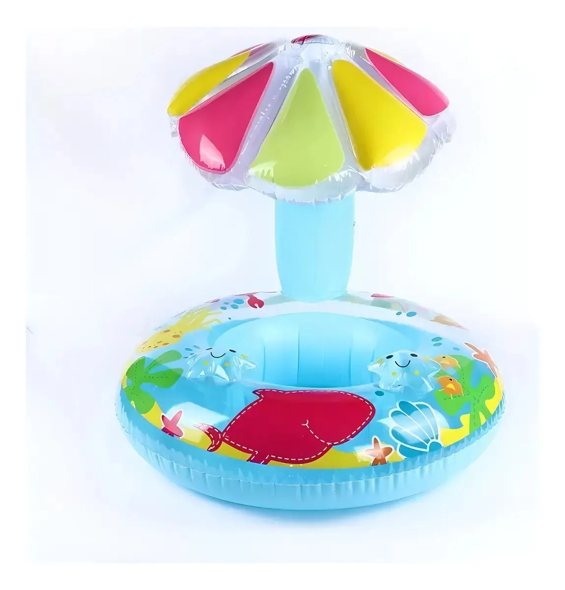 Boia Inflável Bebê Tipo Fralda Azul Com Cobertura Cogumelo POP Imports