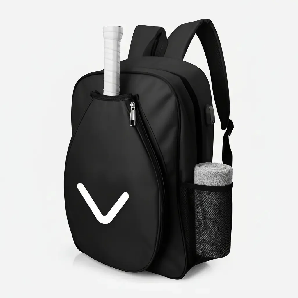 Bolsa Raqueteira Preto Beach Tennis Transversal Impermeável Antirroubo Com Compartimento Separado Ideal Para Tênis, Padel E Badminton