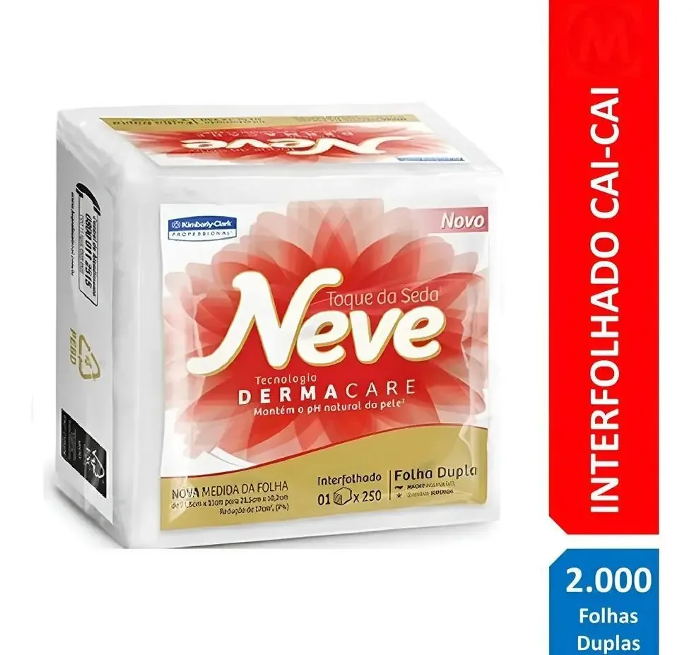 Neve Interfolhado Folha Dupla - Kit - 250 - 8 - Folha Dupla