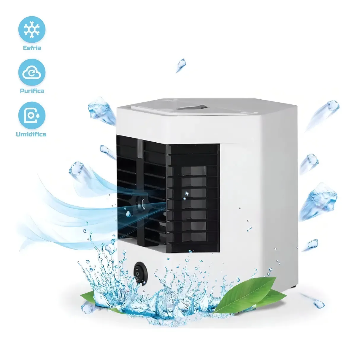 Climatizador Portátil Usb Mini Ar Condicionado Umidificador Cor Branco