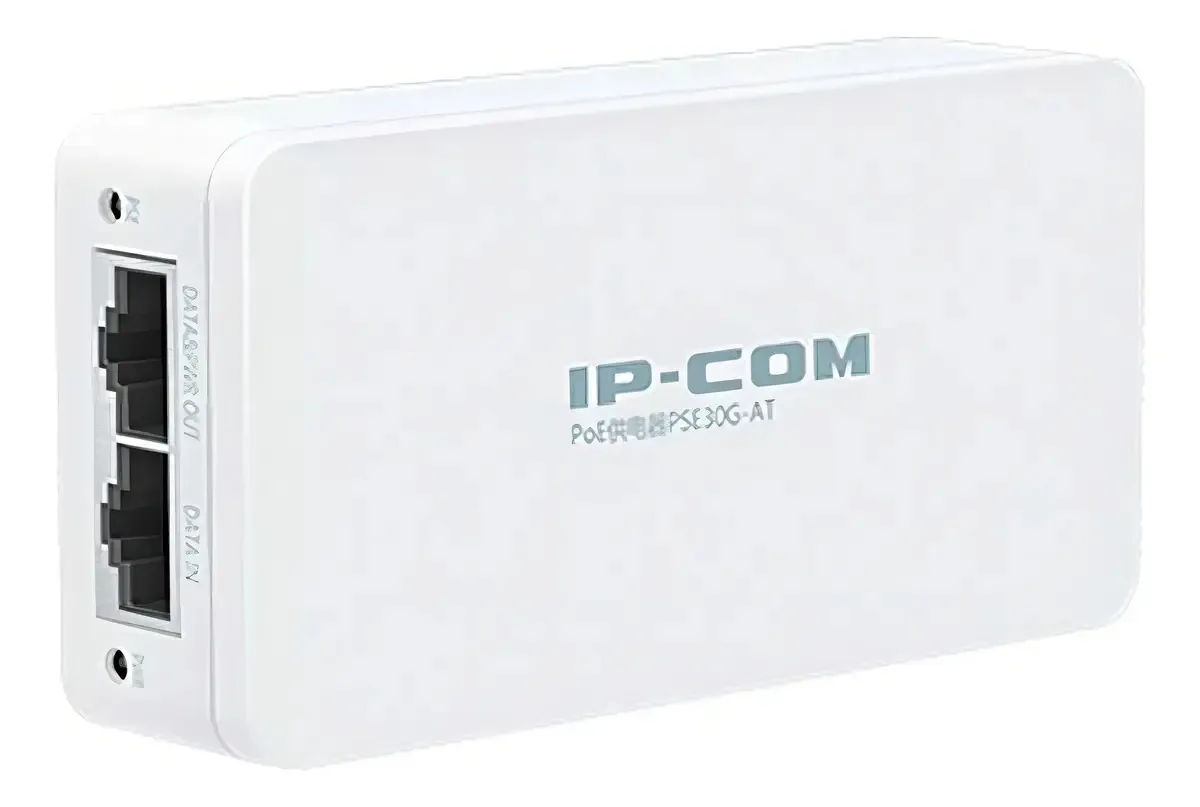 Injetor PoE Ip-com PSE30G-AT 30W Gigabit IEEE802.3at Branco 2 Portas