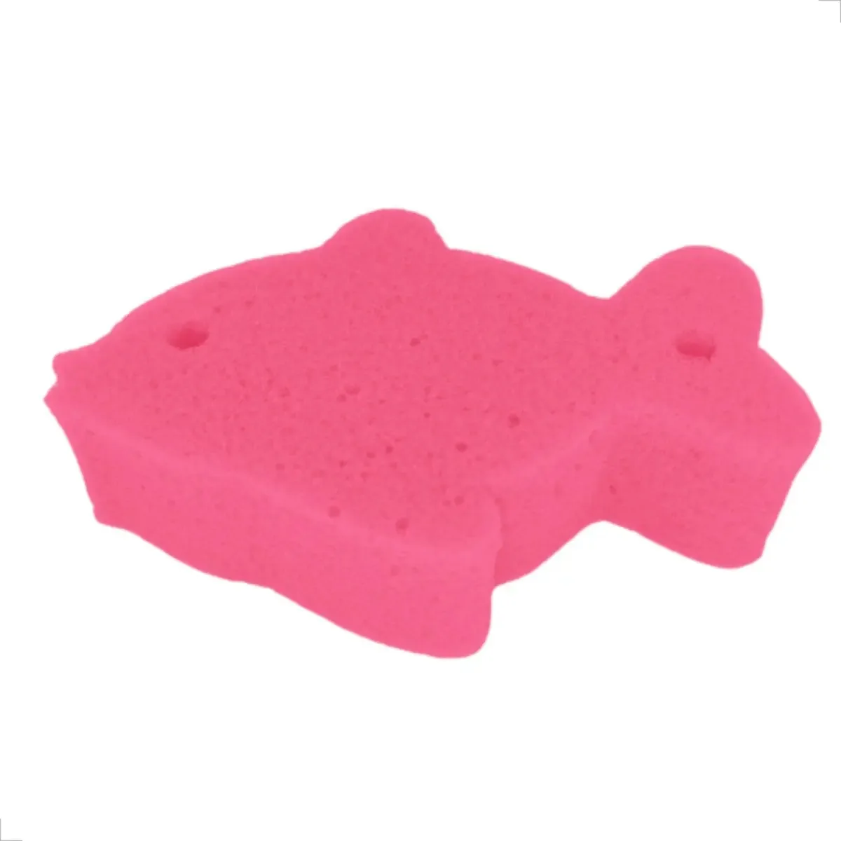 Combo Kit 12 Esponjas Bucha De Banho Infantil Criança Cor Rosa Peixe